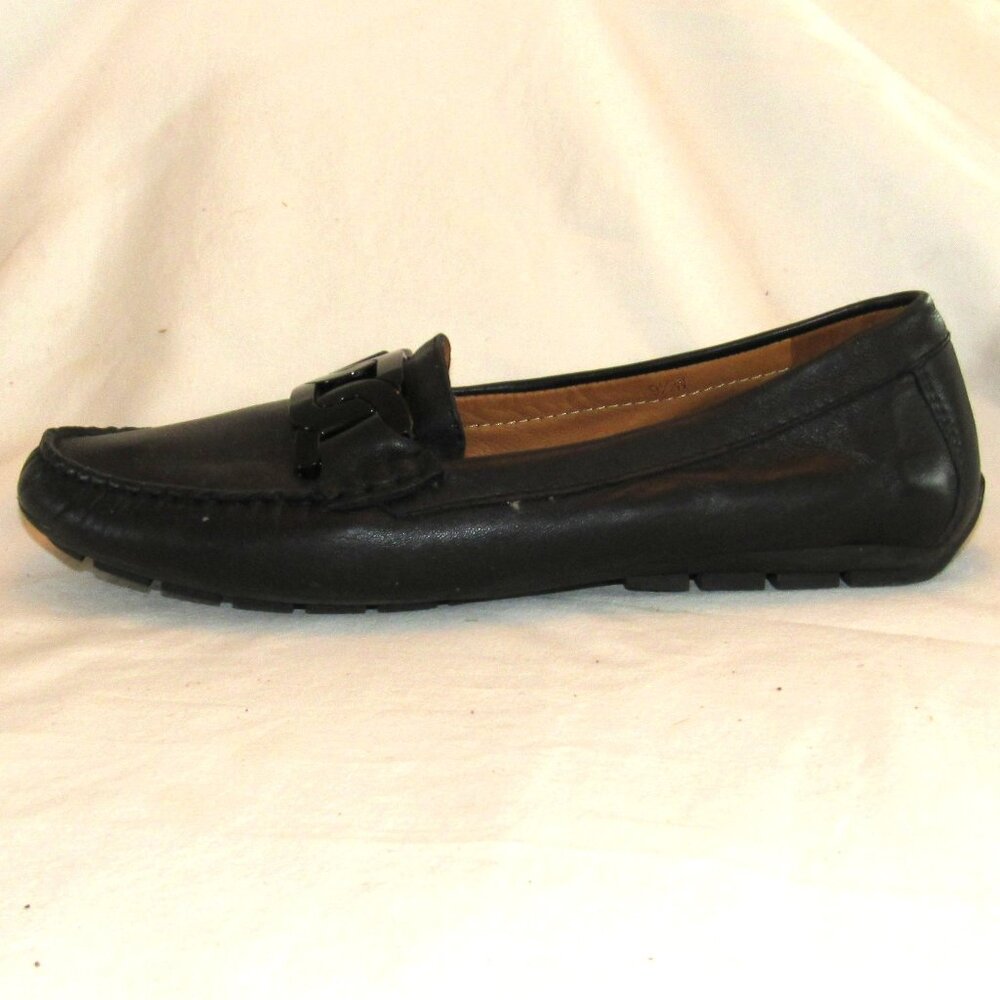 VANELi Aiker Black Leather Driving Shoes With Buckle Size 9.5W - Picture 9 of 12